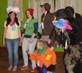 Snap, Crackle and Pop (Shannon, Bonnie and Bronagh) win the adult fancy dress prize. Photo: PMcC